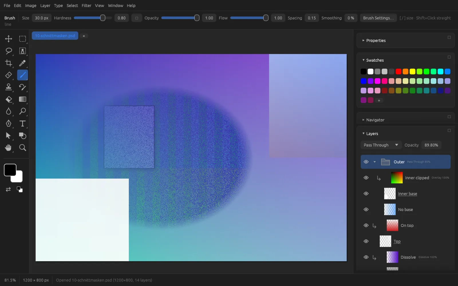 Layers panel with clipped layers